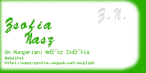 zsofia nasz business card